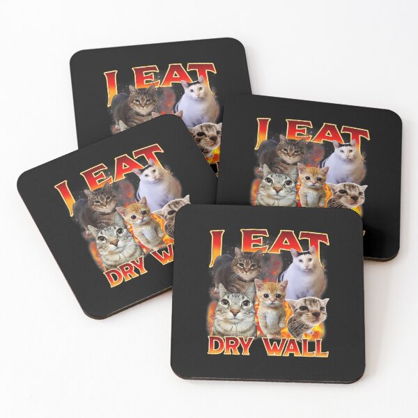 Item preview, I EAT DRY WALL Funny Cat Meme Chaos Humor  designed and sold by tadmercado.