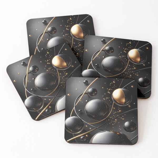 Item preview, Luxury Black and Gold Abstract Orbital Sphere Design designed and sold by Kaleidoscope Print.