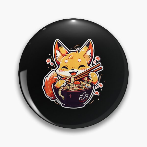 Item preview, Cute Kawaii Fox Eating Ramen Japanese Anime Style designed and sold by titanlevi.