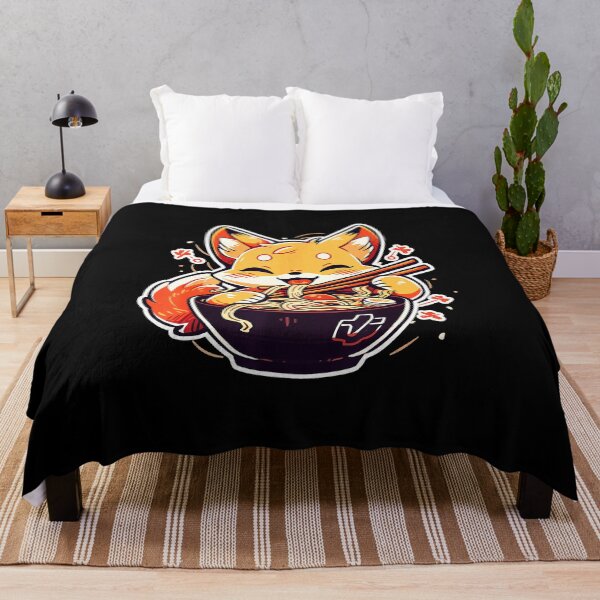 Item preview, Cute Kawaii Fox Eating Ramen Japanese Anime Style designed and sold by titanlevi.
