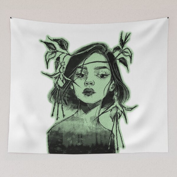 Item preview, FUCHSIA FLOWER CROWN WOMAN GREEN designed and sold by melyverso.