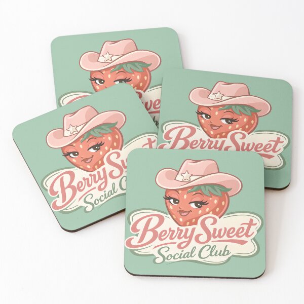 Item preview, Berry Sweet Social Club Cute Cowgirl Strawberry Retro Design designed and sold by Luvahawb.