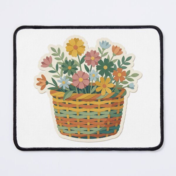 Item preview, Overflowing Bike Basket with Wildflowers designed and sold by belajarubic.