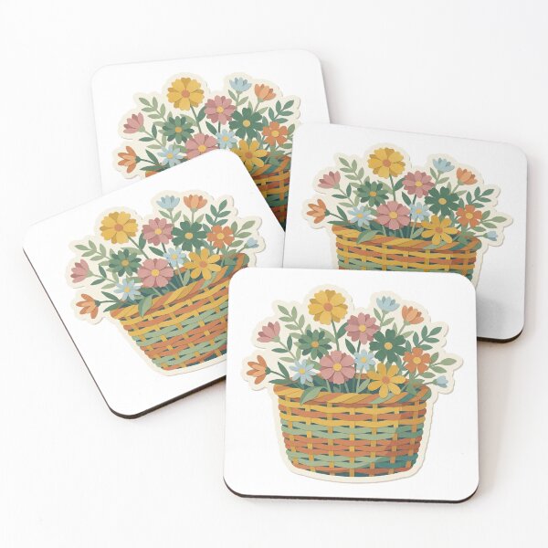 Item preview, Overflowing Bike Basket with Wildflowers designed and sold by belajarubic.