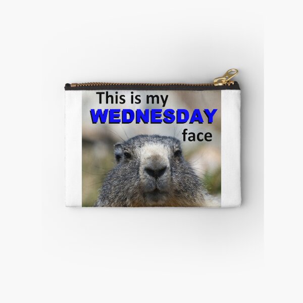 Item preview, This Is My Wednesday Face — Grumpy Marmot Funny Wildlife Meme designed and sold by AnotherMarmot.