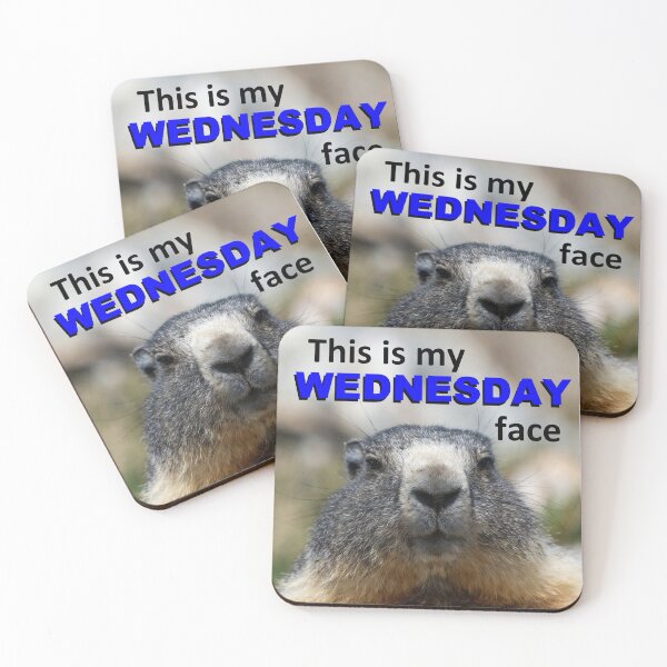 Item preview, This Is My Wednesday Face — Grumpy Marmot Funny Wildlife Meme designed and sold by AnotherMarmot.