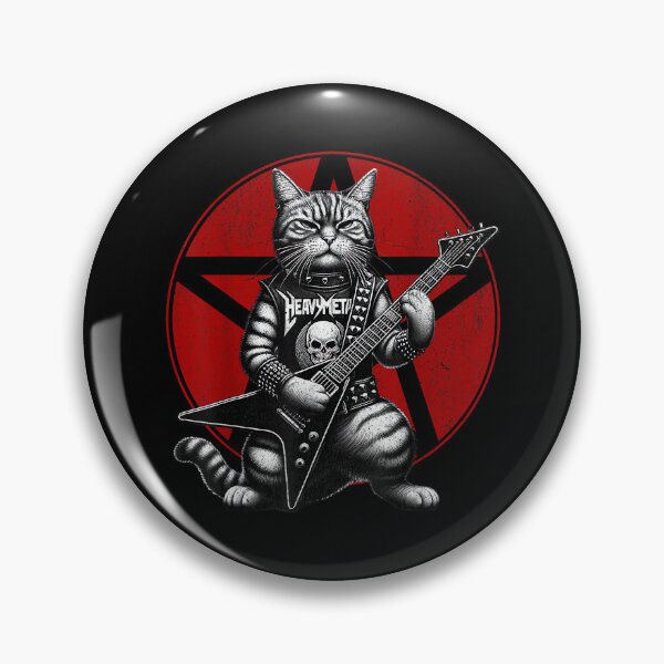 Item preview, Heavy Metal Cats and Death Metal Music Metalhead Rock Guitar designed and sold by AnnUWatts.