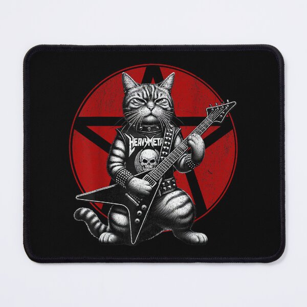 Item preview, Heavy Metal Cats and Death Metal Music Metalhead Rock Guitar designed and sold by AnnUWatts.
