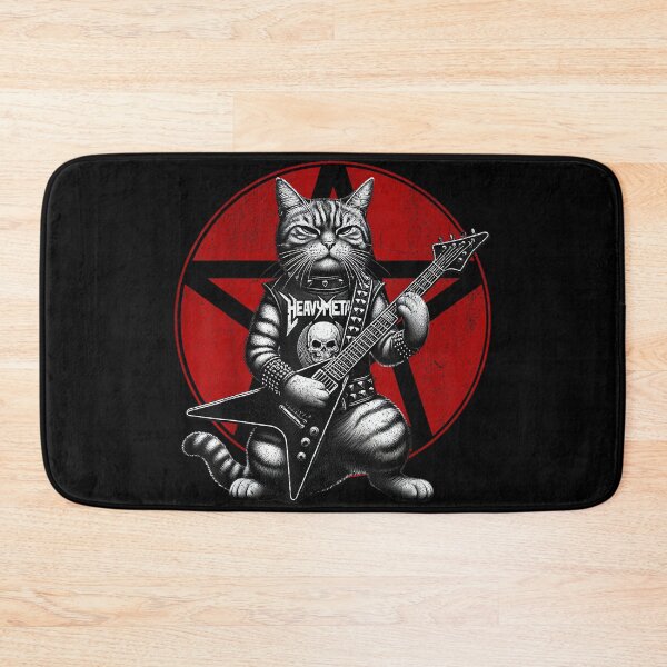 Item preview, Heavy Metal Cats and Death Metal Music Metalhead Rock Guitar designed and sold by AnnUWatts.