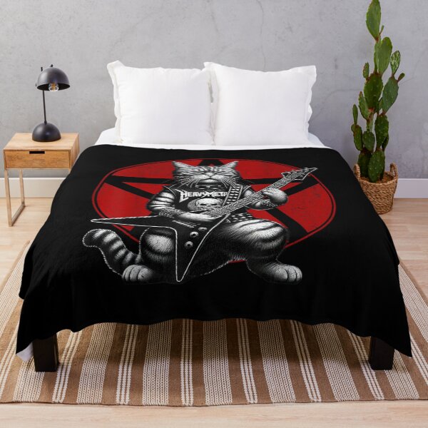 Item preview, Heavy Metal Cats and Death Metal Music Metalhead Rock Guitar designed and sold by AnnUWatts.