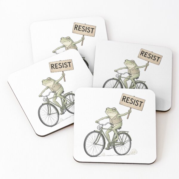 Item preview, Frog Resist Tee Vintage Frog Protest Sticker Frogs Against Fascism Sticker designed and sold by DropsOfDopamine.