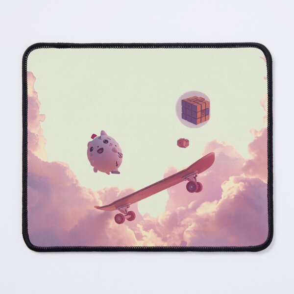 Item preview, Dreamcore Skateboard Aesthetic with Cute Character & Floating Nostalgia Objects designed and sold by trendplusco.