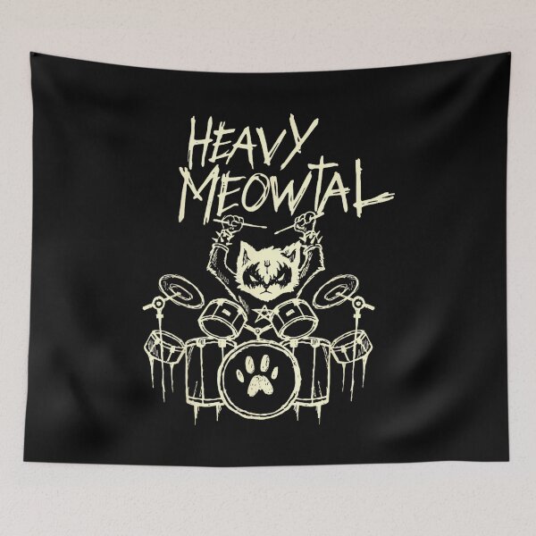 Item preview, Black & Death Metal Goth Schlagzeuger Band Shirts Heavy Metal Cat Drum Kit Cat Drummer Headbanger Unisex Adult designed and sold by AnnUWatts.