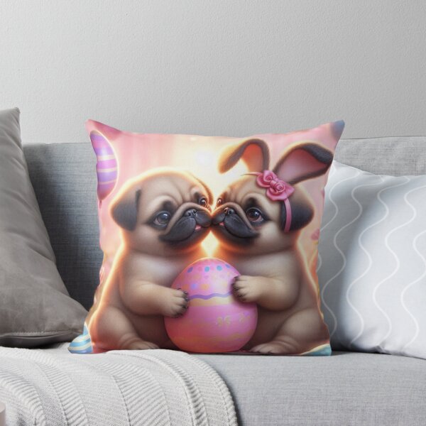 Item preview, Adorable Pug Puppies with Easter Eggs designed and sold by Wags & Tails.