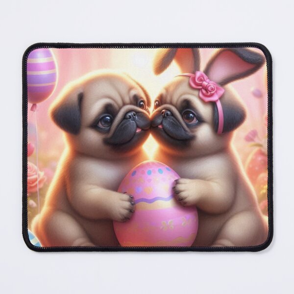 Item preview, Adorable Pug Puppies with Easter Eggs designed and sold by Wags & Tails.