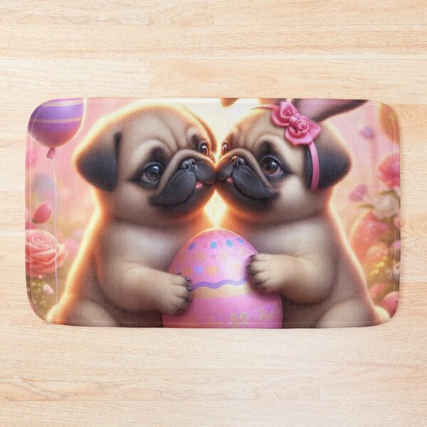 Item preview, Adorable Pug Puppies with Easter Eggs designed and sold by Wags & Tails.