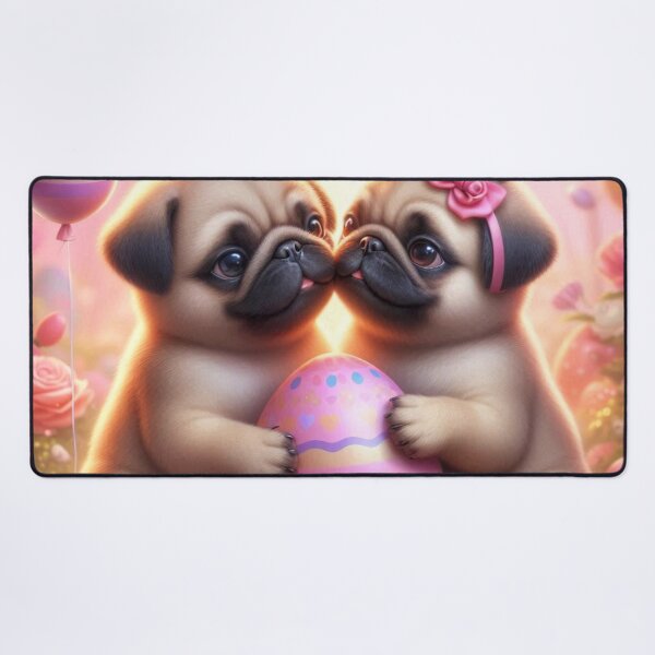 Item preview, Adorable Pug Puppies with Easter Eggs designed and sold by Wags & Tails.