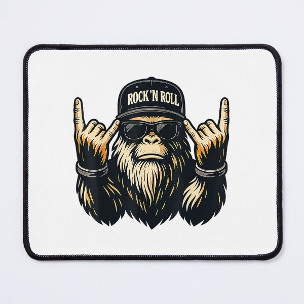 Item preview, Bigfoot Rock On Sasquatch Heavy Metal Vibes Men Women designed and sold by AnnUWatts.