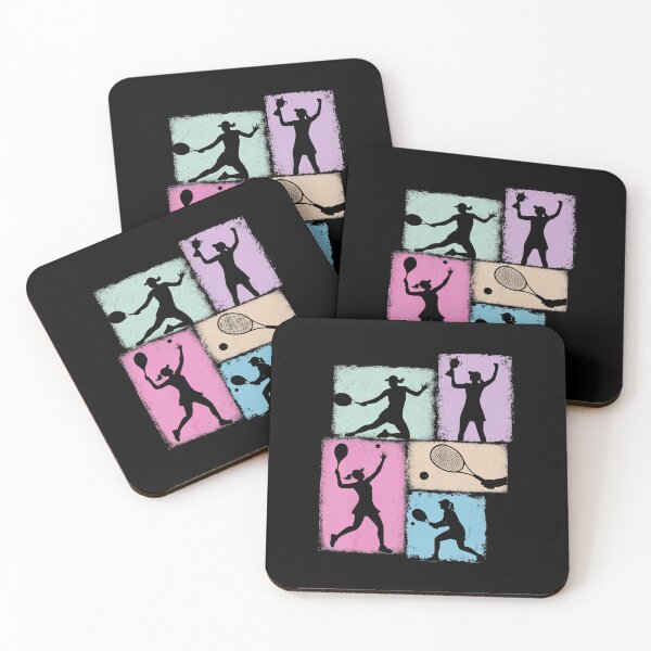 Item preview, Tennis Player Silhouette Collage Pastel Sports designed and sold by WayTBeenkenArt.