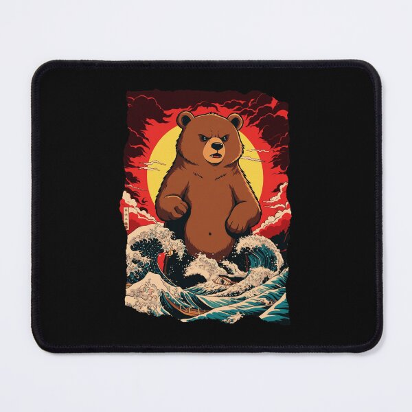 Item preview, Angry Bear Kaiju Style Japanese Wave Illustration designed and sold by JEFDodsonArt.