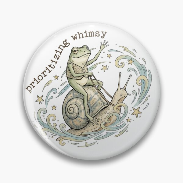 Item preview, Storybook Frog Riding Snail Prioritizing Whimsy Beatrix Potter Inspired Sticker designed and sold by DropsOfDopamine.