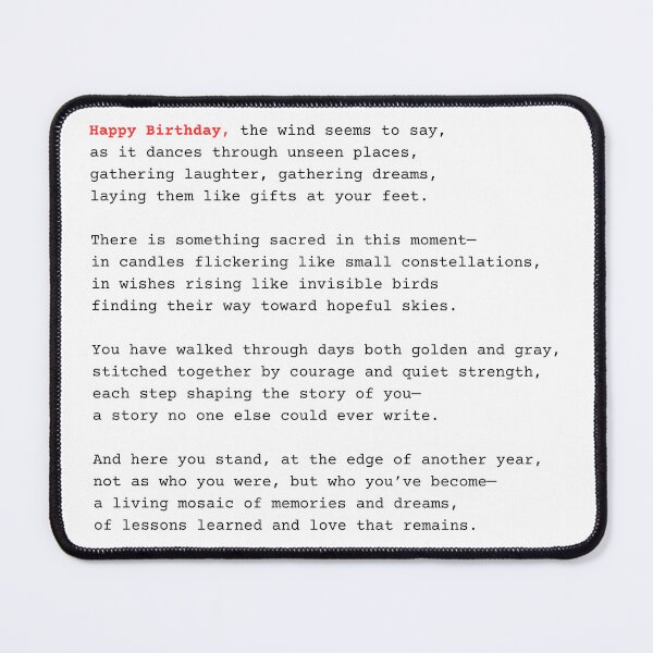 Item preview, Inspirational Happy Birthday Poem Print, Elegant Birthday Card Design, Sentimental Gift Idea designed and sold by BlareBlare.