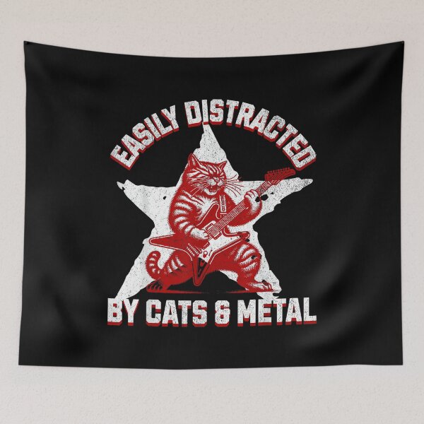 Item preview, Cats and Metal Fan Music Metalhead Heavy Rock Star Cat Funny designed and sold by AnnUWatts.