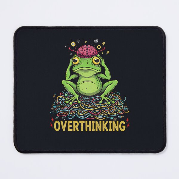 Item preview, Overthinking Frog  Funny Mental Health Meme Animal  Relatable Anxiety Humor Frog T-shirt & Sticker designed and sold by ZyxDes.