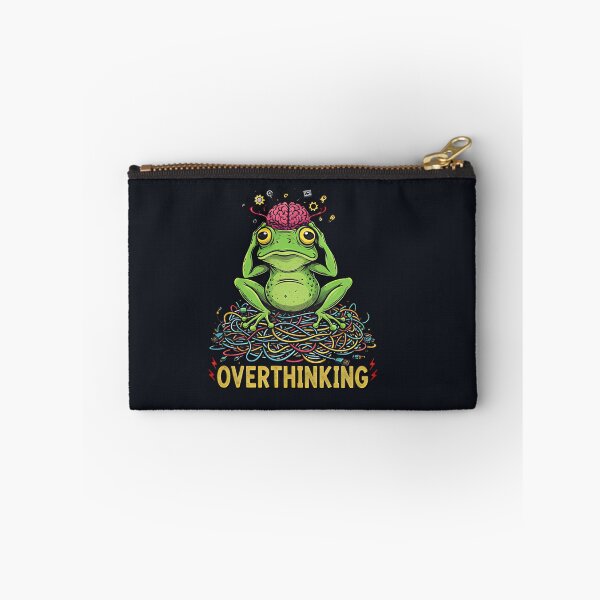 Item preview, Overthinking Frog  Funny Mental Health Meme Animal  Relatable Anxiety Humor Frog T-shirt & Sticker designed and sold by ZyxDes.