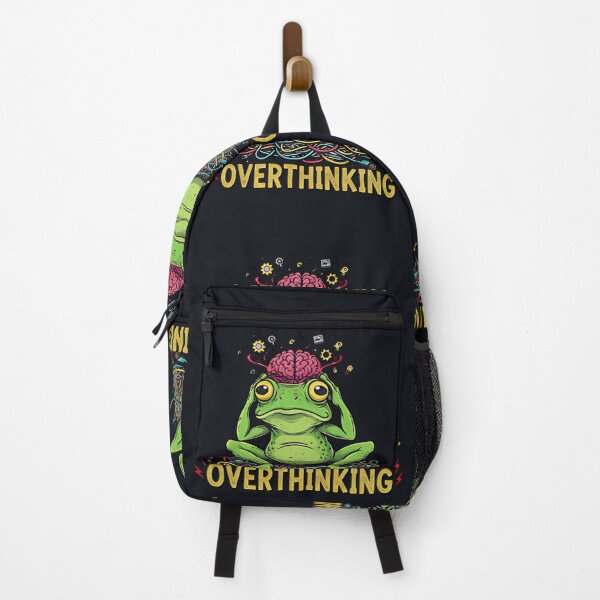 Item preview, Overthinking Frog  Funny Mental Health Meme Animal  Relatable Anxiety Humor Frog T-shirt & Sticker designed and sold by ZyxDes.