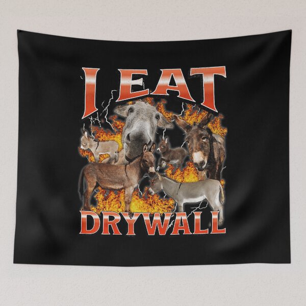 Item preview, I Eat Drywall Donkey Meme Chaotic Animal Humor designed and sold by tadmercado.