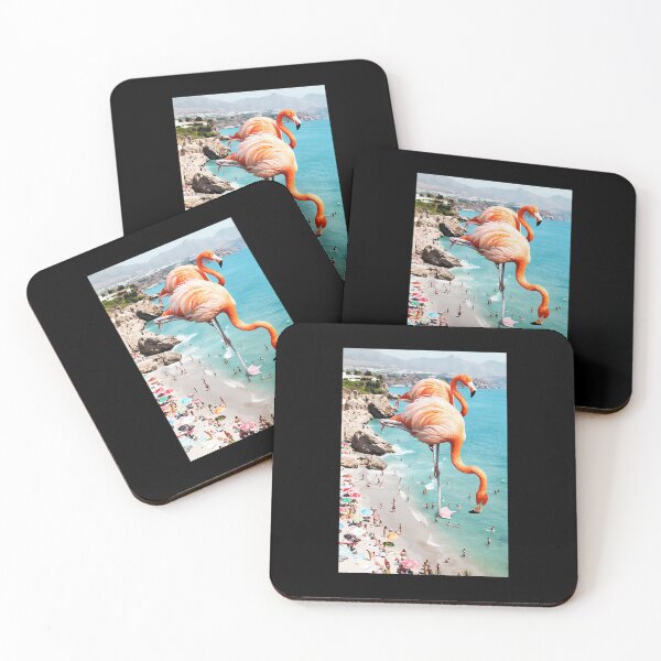Item preview, Surreal Flamingos Vintage Beach Landscape designed and sold by mxelmurwemb46.