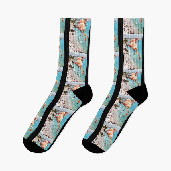 Item preview, Surreal Flamingos Vintage Beach Landscape designed and sold by mxelmurwemb46.