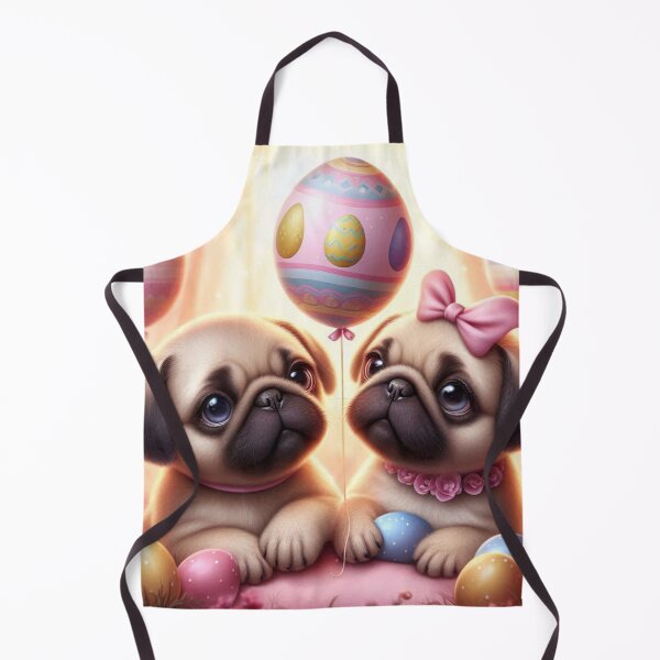 Item preview, Cute Pug Puppies with Easter Eggs designed and sold by Wags & Tails.