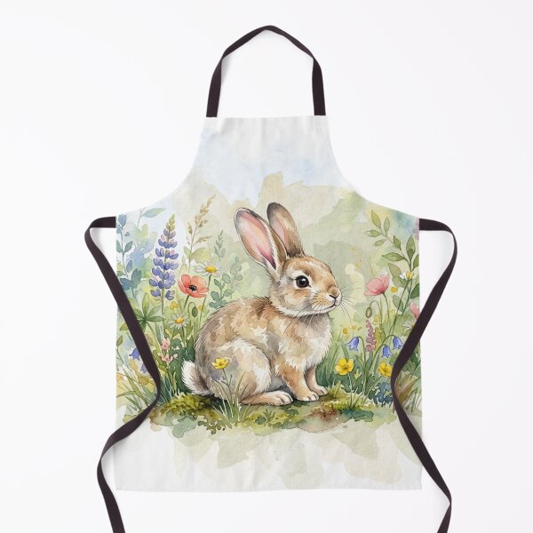 Item preview, Cute Watercolor Rabbit in Wildflower Garden – Cottagecore Bunny Illustration designed and sold by Wander & Whim Designs.