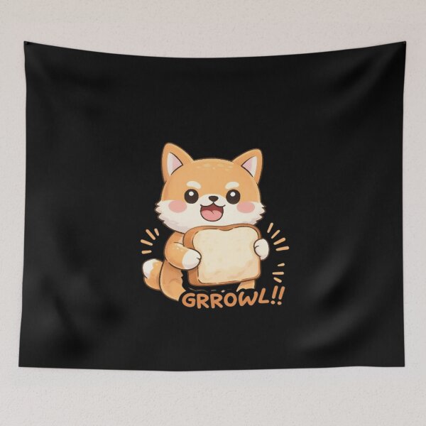 Item preview, Adorable Kawaii Shiba Inu with Toast Slice designed and sold by Trendora90.