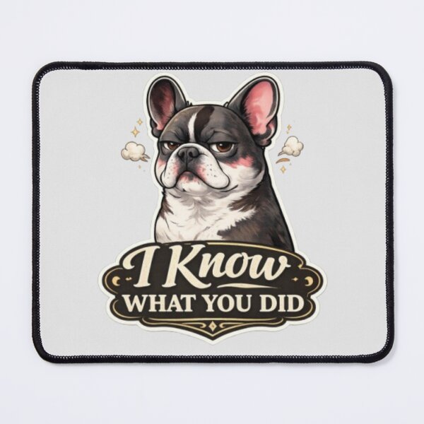 Item preview, I Know What You Did Funny French Bulldog Sarcastic Creepy Dog Humor Design designed and sold by Frenchie Fever.