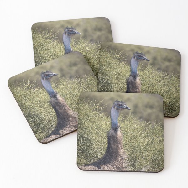 Item preview, Bush Sentinel – Emu Portrait Emerging from Scrubland, Australia Wildlife Photography designed and sold by WildFrameNature.