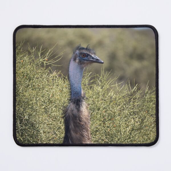 Item preview, Bush Sentinel – Emu Portrait Emerging from Scrubland, Australia Wildlife Photography designed and sold by WildFrameNature.