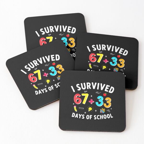 Item preview, I Survived 67 + 33 Days of School Colorful Math School  designed and sold by gladysenglish.