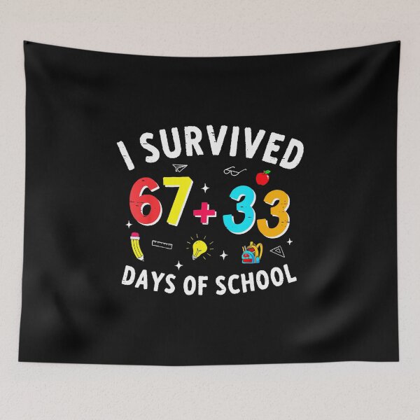 Item preview, I Survived 67 + 33 Days of School Colorful Math School  designed and sold by gladysenglish.