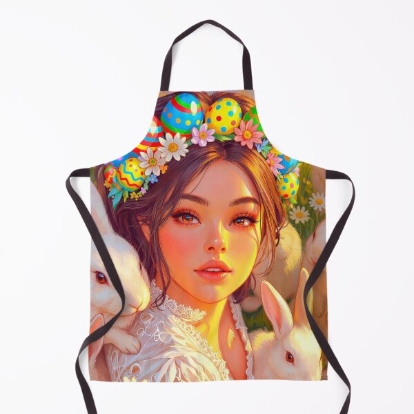 Item preview, Coquette Anime Bunny Girl with Colorful Easter Eggs designed and sold by MaisonMaroMara.