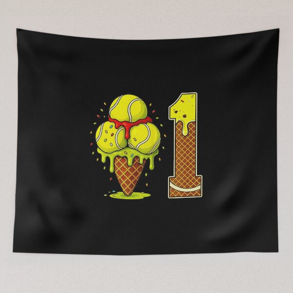 Item preview, Tennis 1st Birthday Ice Cream Drip Number One  designed and sold by WayTBeenkenArt.