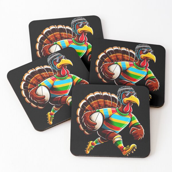 Item preview, Funny Turkey Rugby Player Thanksgiving Cartoon designed and sold by GabrieSketcham.