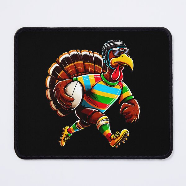 Item preview, Funny Turkey Rugby Player Thanksgiving Cartoon designed and sold by GabrieSketcham.