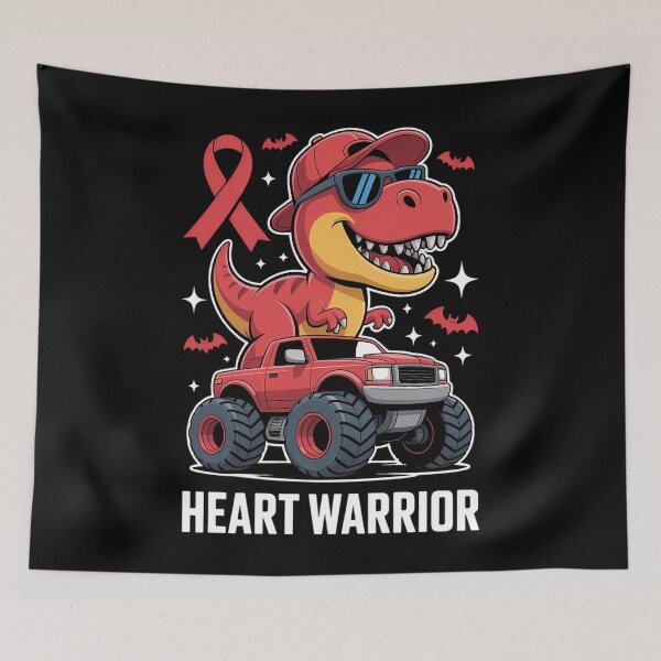 Item preview, Dino Trex Boys Toddler Heart Warrior Heart Disease Awareness designed and sold by papertaless.