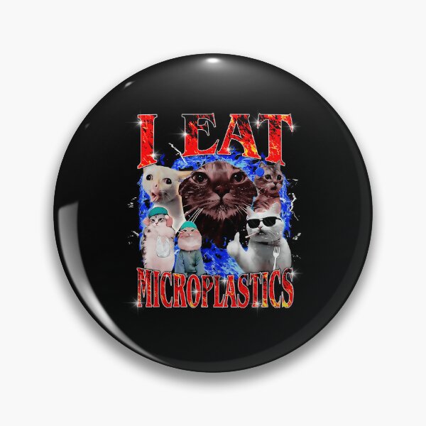 Item preview, I Eat Microplastics Funny Cat Meme Collage designed and sold by tadmercado.