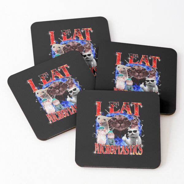 Item preview, I Eat Microplastics Funny Cat Meme Collage designed and sold by tadmercado.