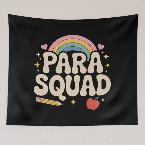 Item preview, Para Squad Rainbow Pencil Apple Heart Teacher Assistant designed and sold by HellD3vil-Art.