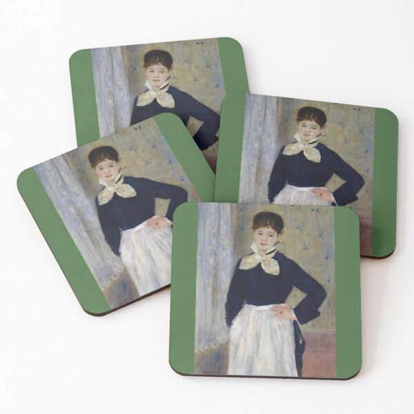 Item preview, A Waitress at Duvals Restaurant by Pierre-Auguste Renoir: Elegant Impressionist Poster designed and sold by artofuniverse.